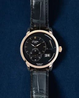 Glashütte PanoReserve 1-65-01-29-15-30 18k rose gold Black