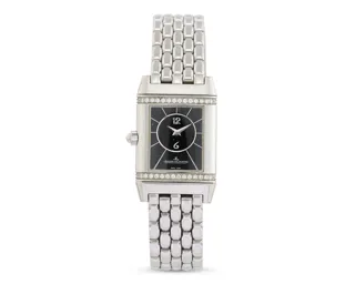 Jaeger-LeCoultre Reverso 266.8.44 Stainless steel and Diamond Black and White