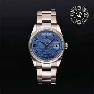 Rolex Day-Date 118209 White gold Blue