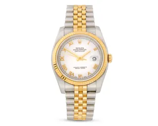 Rolex Oyster Perpetual "Datejust" Yellow gold and Stainless steel White