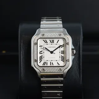 Cartier Santos de Cartier Stainless steel and Diamond Silver