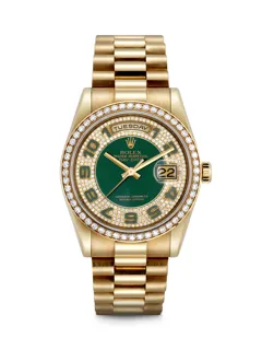 Rolex Day-Date 36 118348 18k yellow gold Green