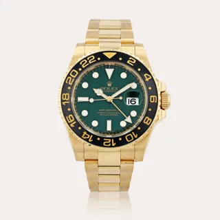 Rolex GMT-Master II 116718LN 18k yellow gold Green