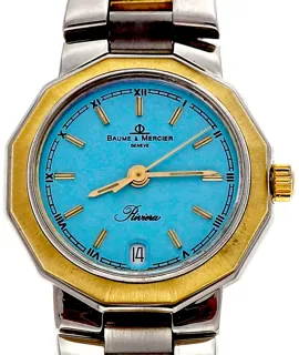 Baume & Mercier Riviera Yellow gold and Stainless steel Blue