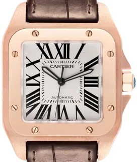 Cartier Santos W20095Y1 38mm Rose gold White