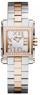 Chopard Happy Sport Mini Stainless steel and 18k rose gold White