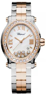 Chopard Happy Sport Stainless steel and 18k rose gold White