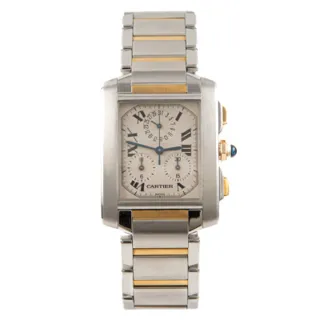 Cartier Tank Française 2303 Stainless steel and 18k yellow gold White