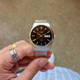 Seiko Lord Matic 5606-8090 Stainless steel Black 1975 Hong Kong