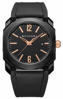 Bulgari Octo 102581 Rose gold and Stainless steel Black