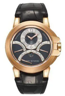 Harry Winston Ocean Triple Retrograde Chronograph 44mm Rose gold black opaline