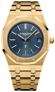 Audemars Piguet Royal Oak Jumbo Extra Thin 15202BA.OO.1240BA.01 Yellow gold Blue