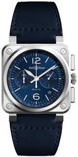 Bell & Ross Instruments BR0394-BLU-ST/SCA Stainless steel Blue