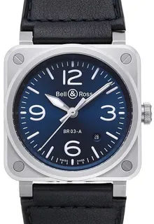 Bell & Ross Instruments BR03A-BLU-ST/SCA Stainless steel Blue