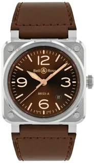 Bell & Ross BR 03 GOLDEN HERITAGE BR03A-GH-ST/SCA Stainless steel Brown