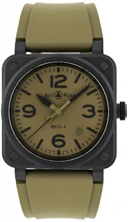 Bell & Ross BR 03 MILITARY CERAMIC BR03A-MIL-CE/SRB Black ceramic Green