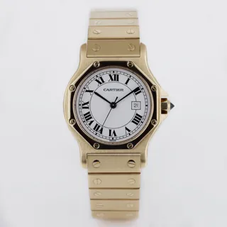 Cartier Santos Octagon 2965 18k yellow gold White