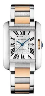 Cartier Tank Anglaise Rose gold and Stainless steel Silver