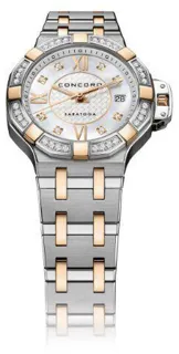 Concord Saratoga 28mm 18K 5N rose gold$stainless steel White