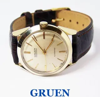 Gruen Precision 462 SS-964 14k yellow gold White