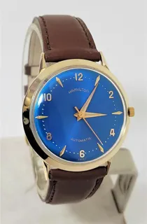 Hamilton Micro-Rotor 14k yellow gold Blue