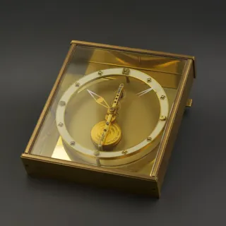 Jaeger-LeCoultre table clock Brass