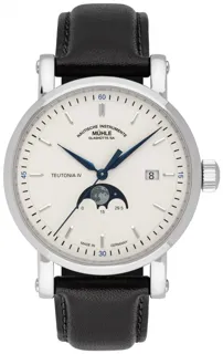 Mühle Glashütte Teutonia IV Mondphase M1-44-05-LB Stainless steel White