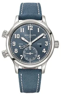 Patek Philippe Calatrava Pilot Travel Time 7234A-001 Stainless steel Blue