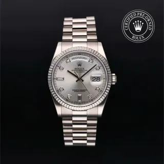 Rolex Day-Date 118239-0086 White gold Silver