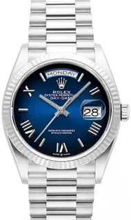 Rolex Day-Date 36 128236 Platinum Blue