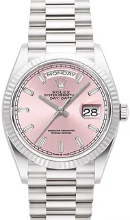 Rolex Day-Date 36 128239 18k white gold pink