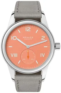 NOMOS Club 714 Stainless steel Orange