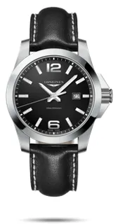 Longines Conquest L3.760.4.56.3 Stainless steel Black