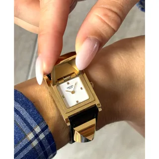 Hermès Médor ME1.201 Gold-plated White