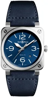 Bell & Ross BR039 BR0392-BLU-ST/SCA Stainless steel Blue