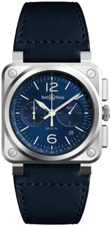 Bell & Ross BR039 BR0394-BLU-ST/SCA 42mm Stainless steel Blue