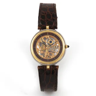 Gérald Genta G1387 18k white gold and 18k yellow gold Brown and Skeletonized