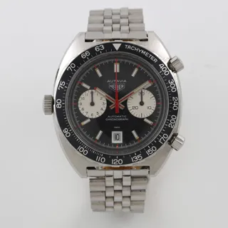 Heuer Autavia 1163V Stainless steel Black and Silver