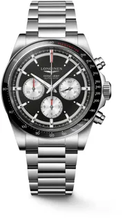 Longines Conquest L38354526 Stainless steel Black and Silver