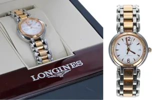 Longines PrimaLuna L8.111.5 stainless steel and 18k rose gold White