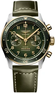 Longines Spirit L3.821.5.53.2 Yellow gold and Stainless steel Green