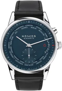 NOMOS Zürich World Time 807 Stainless steel Blue