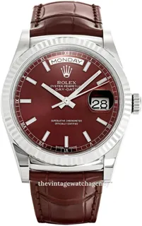 Rolex Day-Date 36 118139-0007 White gold Red