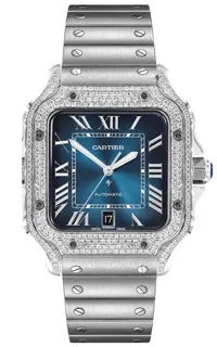 Cartier Santos WSSA0030 Stainless steel Blue