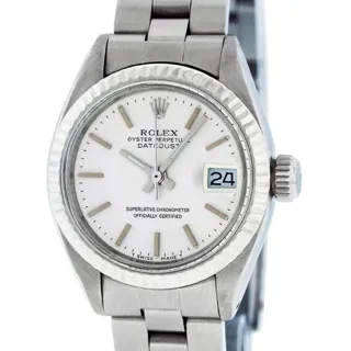 Rolex Date Stainless steel and 14k white gold Silver