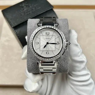 Cartier Pasha WJ1202M9 White gold Silver