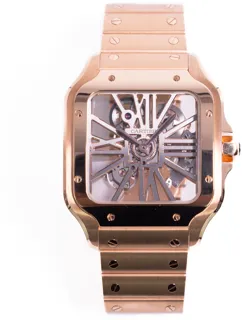 Cartier Santos WHSA0016 Rose gold Skeletonized