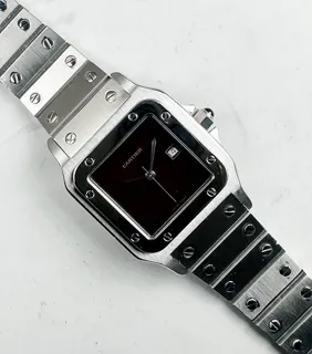 Cartier Santos 2960 ST Stainless steel Burgundy