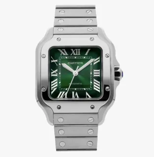 Cartier Santos WSSA0061 / 4075 Stainless steel Green