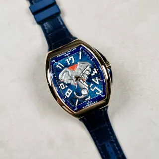 Franck Muller Vanguard V 45 YT SC DT 5N BL ELEPHANT Rose gold Blue